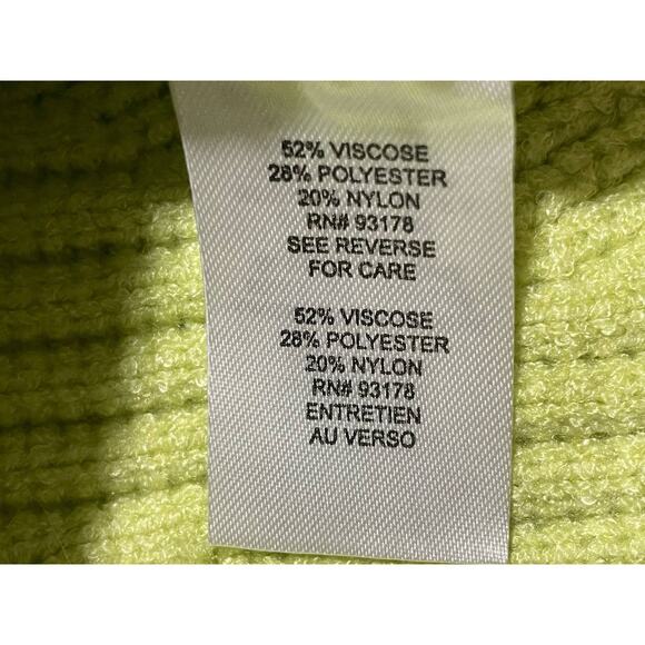 Tahari Women's Size Medium Cable Knit Long Balloon Sleeve Sweater Lime Green - Picture 7 of 10